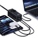 USAMS Listwa zasilająca 67W 3x USB-C + USB Fast Charging Extension Cable EU czarny/black CC225TC01 (US-CC225)