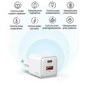 USAMS Ład. siec. 1xUSB+1xUSB-C PD30W 3A (only head) PD3.0 Fast Charging biały/white X-ron Series CC189TC02 (US-CC189)