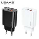 USAMS Ład. siec. 1xUSB-C+1xUSB T35 20W (only head) PD3.0 +QC3.0 Fast Charging czarny/black CC121TC02 (US-CC121)