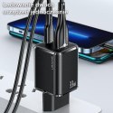 USAMS Ład. siec. 1xUSB-C+1xUSB T43 33W PD3.0 +QC3.0 + kabel U63 USB-C na lightning czarny/black USKTZ01