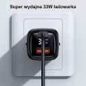 USAMS Ład. siec. 1xUSB-C+1xUSB T46 33W PD3.0 +QC3.0 Fast Charging +kabel U63 USB-C/Lightning czarny/black UDTZ01