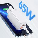 USAMS Ład. siec. 1xUSB-C+1xUSB T47 65W (only head) PD Fast Charging Super Si biały/white CC153TC02 (US-CC153)