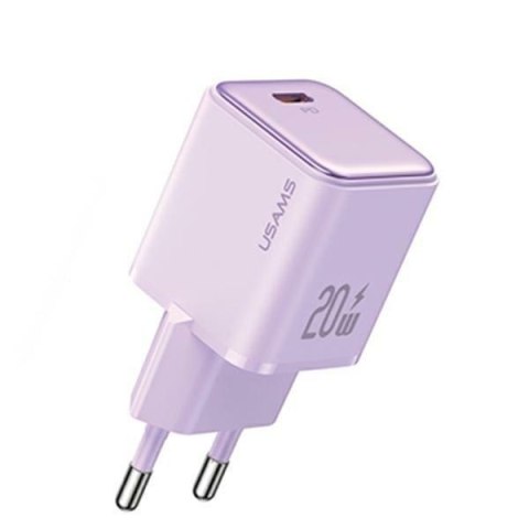 USAMS Ład. siec. 1xUSB-C PD20W (only head) PD3.0 Fast Charging purpurowy/purple X-ron Series CC183TC03 (US-CC183)