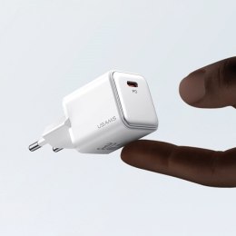 USAMS Ład. siec. 1xUSB-C PD30W PD3.0 Fast Charging US-CC186 + kabel USB-C/Lightning US-SJ610 biały/white YX Series YXXLOGTC04