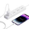 USAMS Ład. siec. 1xUSB-C PD30W PD3.0 Fast Charging US-CC186 + kabel USB-C/Lightning US-SJ610 biały/white YX Series YXXLOGTC04