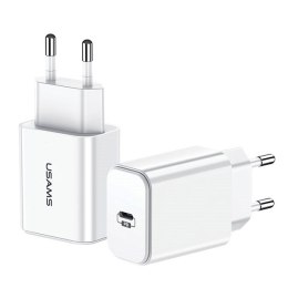 USAMS Ład. siec. 1xUSB-C T14 18W 5V-3A (only head) PD3.0 Fast Charging biały/white CC69TC01 (US-CC069)