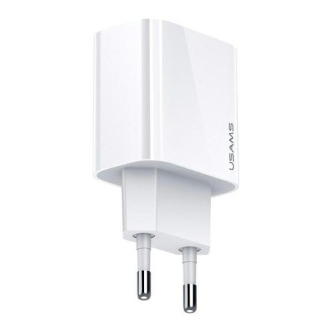 USAMS Ład. siec. 1xUSB-C T34 20W 5V-3A (only head) PD3.0 Fast Charging biały/white CC118TC01 (US-CC118)