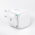 USAMS Ład. siec. 1xUSB-C ze zwijanym kablem USB-C (only head) PD+QC 35W Gan Fast Charging biały/white XMF Series CC202TC02 (US-C