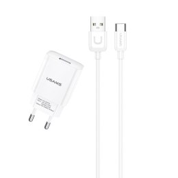 USAMS Ład. siec. 1xUSB T21 USB-C biały/white 2,1A Fast Charging T21OCTC01