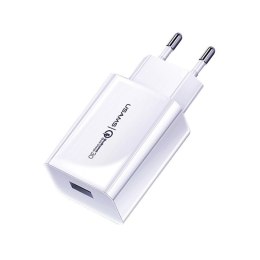 USAMS Ład. siec. 1xUSB T22 18W 3A QC3.0 (only head) Fast Charging biały/white CC83TC01 (US-CC083)