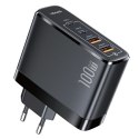 USAMS Ład. siec. 2xUSB-C+2xUSB T44 100W (only head) PD3.0 +QC3.0 Fast Charging czarny/black CC145TC01 (US-CC145)