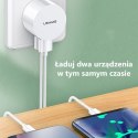 USAMS Ład. siec. 2xUSB T20 2,1A lightnin g biały/white round Fast Charging XTXLOGT1804