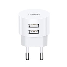 USAMS Ład. siec. 2xUSB T20 2,1A round (only head) biały/white Fast Charging CC80TC01 (US-CC080)