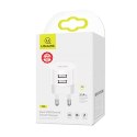 USAMS Ład. siec. 2xUSB T20 2,1A round (only head) biały/white Fast Charging CC80TC01 (US-CC080)