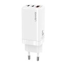 USAMS Ład. siec. MT 2xUSB-C+USB GaN 65W T33 PD (only head) Fast Charging biały/white CC110TC02 (US-CC110)