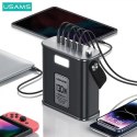 USAMS Powerbank 80000mAh 130W 2C+3A QC3.0+PD Fast Charge czarny/black STXLOGTC01 (US-CD196) + kabel USB-C-USB-C 100W 2m