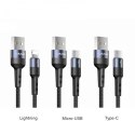 USAMS Set U26 microUSB/USB-C/lightning 30szt kabel pleciony 2A Fast Charging 1m czarny/black