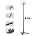 USAMS Uchwyt na telefon z lampą LED tripod czarny/black ZB241ZJ01 (US-ZB241)