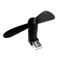 Wiatraczek 2in1 USB/microUSB czarny /black
