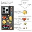 Zestaw Etui Pinit Dynamic + Emoji Pin iPhone 14 Pro 6.1" czarny/black wzór 1