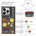 Zestaw Etui Pinit Dynamic + Emoji Pin iPhone 14 Pro Max 6.7" czarny/black wzór 3