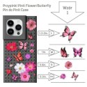 Zestaw Etui Pinit Dynamic + Flower/ Butterfly Pin iPhone 14 Plus / 15 Plus 6.7" czarny/black wzór 1