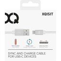 Xqisit kabel Cotton USB C 3.0 biały /whiet 1.8m 27748