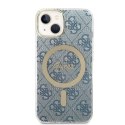 Zestaw Guess GUBPP14MH4EACSB Case+ Charger iPhone 14 Plus / 15 Plus 6.7" niebieski/blue hard case 4G Print MagSafe