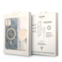 Zestaw Guess GUBPP14MH4EACSB Case+ Charger iPhone 14 Plus / 15 Plus 6.7" niebieski/blue hard case 4G Print MagSafe