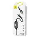 USAMS Kabel pleciony U48 lightning 1,2m 2A Fast Charging LED zielony/green SJ423USB02 (US-SJ423)