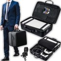 Etui kuferek walizka torba do konsoli Playstation 5 PS5 na pady i akcesoria futerał z rączką paskiem Alogy Czarny