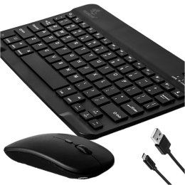 Zestaw Klawiatura + Myszka bezprzewodowa mysz do laptopa PC Bluetooth AN-030 cicha slim Czarna