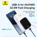 Powerbank Baseus Qpow Pro+ 20000mAh 22.5W z wbudowanym kablem USB-C i wyświetlaczem - biały