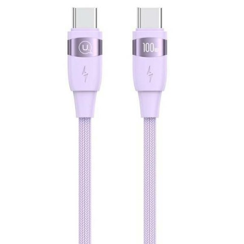 USAMS Kabel U85 USB-C na USB-C 100W 1.2m PD Fast Charging fioletowy/purple SJ632USB03 (US-SJ632)