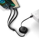 Baseus kabel Bright Mirror 2 3w1 USB - micro USB + Lightning + USB-C 1,1m 66W czarny zwijany