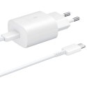 Oryginalna Ładowarka sieciowa USB-C Samsung 25W + Kabel Type C 180cm Premium Super Fast Charge Zestaw Biała