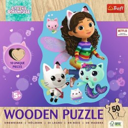 Puzzle drewniane 50 elementów Wesoła Gabby Gabi