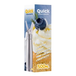 SYFON DO BITEJ ŚMIETANY- QUICK CREAM WHIPPER KA-01 A SREBRNY 0,5 LITRA NA NABOJE N2O