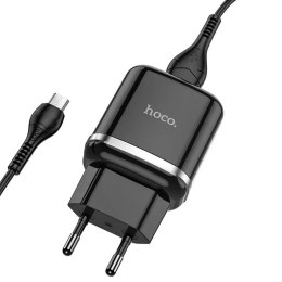 Ładowarka sieciowa HOCO USB A + kabel USB A do Micro USB QC3.0 3A 18W N3 czarna