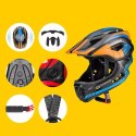 Kask rowerowy dziecięcy z odpinaną szczęką Rockbros TT-32SOBL-M rozmiar M - czarno-pomarańczowy