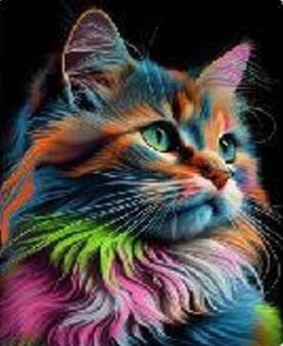 Diamentowa mozaika - Kot w kolorach