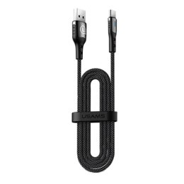 USAMS Kabel pleciony U27 USB-C 5A Flash Charge czarny/black 1,2m SJ319USB01 (US-SJ319)