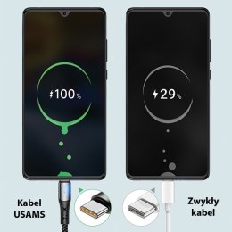 USAMS Kabel pleciony U27 USB-C 5A Flash Charge czarny/black 1,2m SJ319USB01 (US-SJ319)