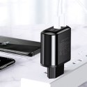 USAMS Ład. siec. USB+USB-C T23 18W 3,2A (only head) QC3.0+PD3.0 Fast Charging czarny/black CC85TC01 (US-CC085)