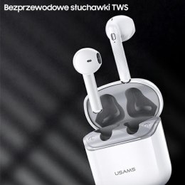 USAMS Słuchawki Bluetooth 5.0 TWS SY series SY02 bezprzewodowe biały/white BHUSY01