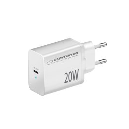 ESPERANZA ŁADOWARKA SIECIOWA 20W USB-C PD BIAŁA