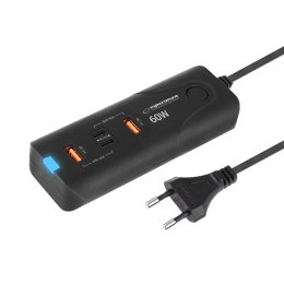 ESPERANZA ŁADOWARKA SIECIOWA 60W 2x USB-C PD 30W / 2x USB-A QC 3.0 18W