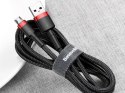 Kabel nylonowy Baseus Cafule Micro-USB 2.4A 100cm Czarny/czerwony