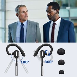 Słuchawka bezprzewodowa Bluetooth 5.1 Zestaw słuchawkowy głośnomówiący do rozmów zauszna Powerbank czarna