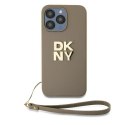 DKNY DKHCP15XPBSWSE iPhone 15 Pro Max 6.7" beżowy/beige hardcase Wrist Strap Stock Logo